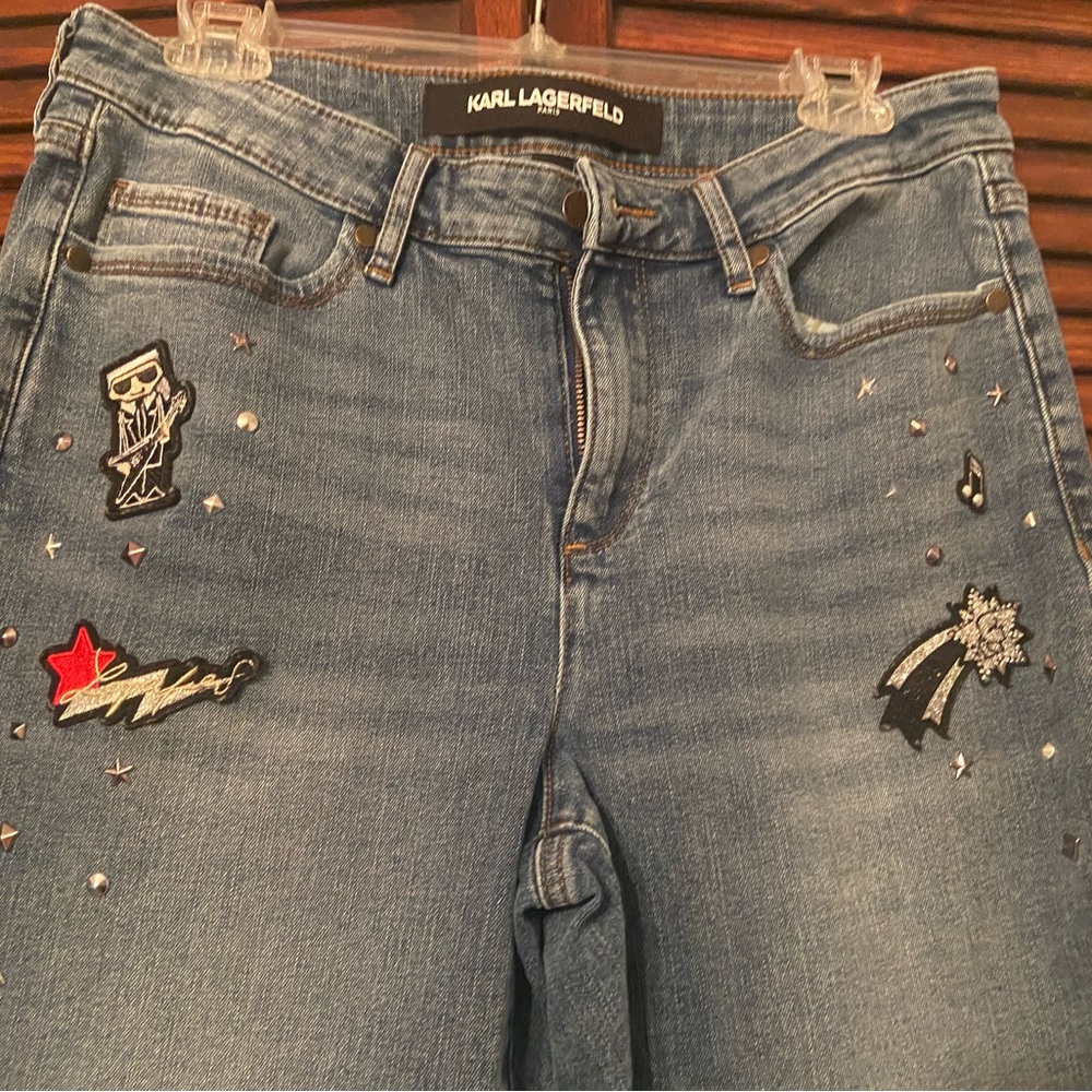 Karl Lagerfeld Jeans with Embroidered Accents - Picture 2 of 6